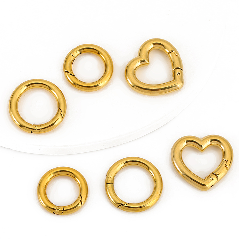 Jewelry Making Name - 2pcs Stainless Steel Clasps Heart Round