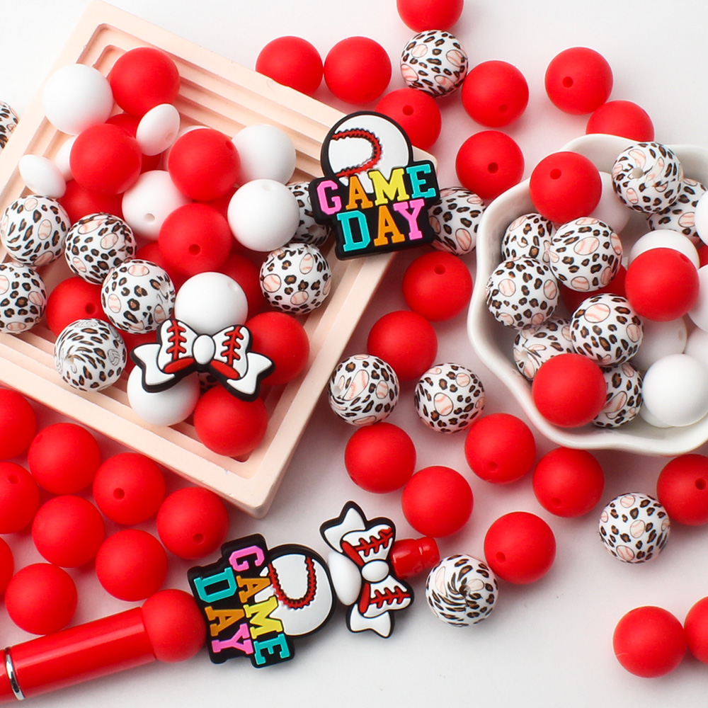 Jewelry Making Game - Ball Game Day Theme Silicone Beads