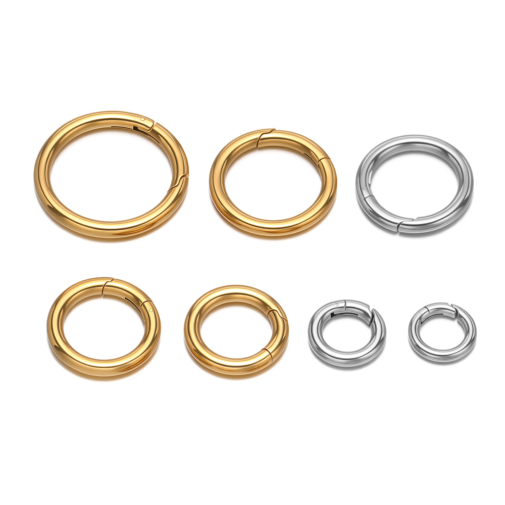 Jewelry Making Name - 2Pcs/Lot Round Spring Clasps Stainless Steel