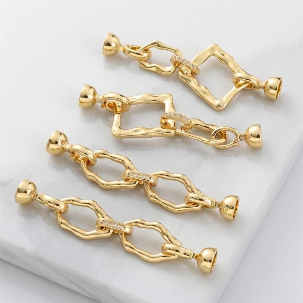 Jewelry Making Gold - 1Piece 18k Gold-plated Simple Oval Irregular