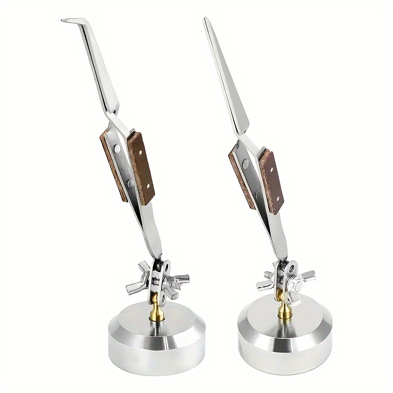 Jewelry Making Needle Nose Pliers - Cross Lock Soldering Tweezers Set with