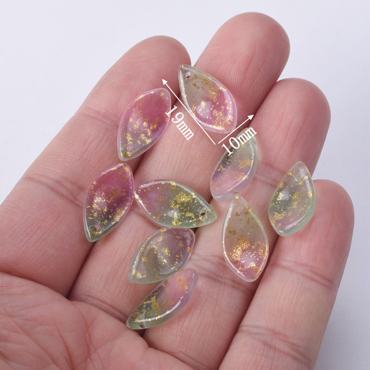 10pcs 19x10mm Flower Petal Sha - Jewelry Making Drill 评论和价格