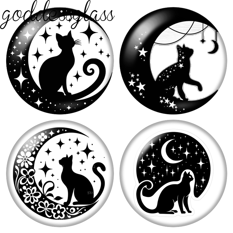 Moon&Star Black Cat Cute Drawi - Jewelry Making Drawing 评论和价格