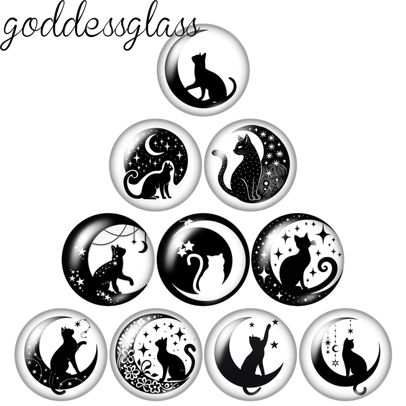 Moon&Star Black Cat Cute Drawi - Jewelry Making Drawing 评论和价格