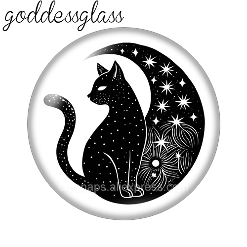 Moon&Star Black Cat Cute Drawi - Jewelry Making Drawing 评论和价格