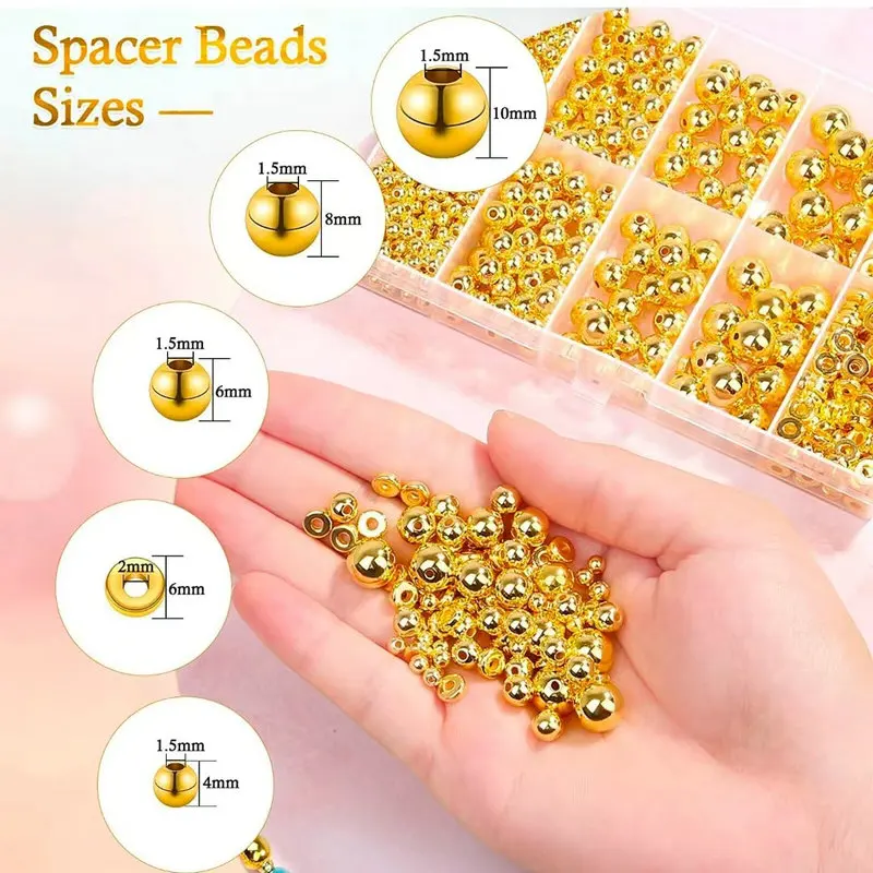 1000pcs Golden Spacer Beads Ki - Jewelry Making Course 评论和价格