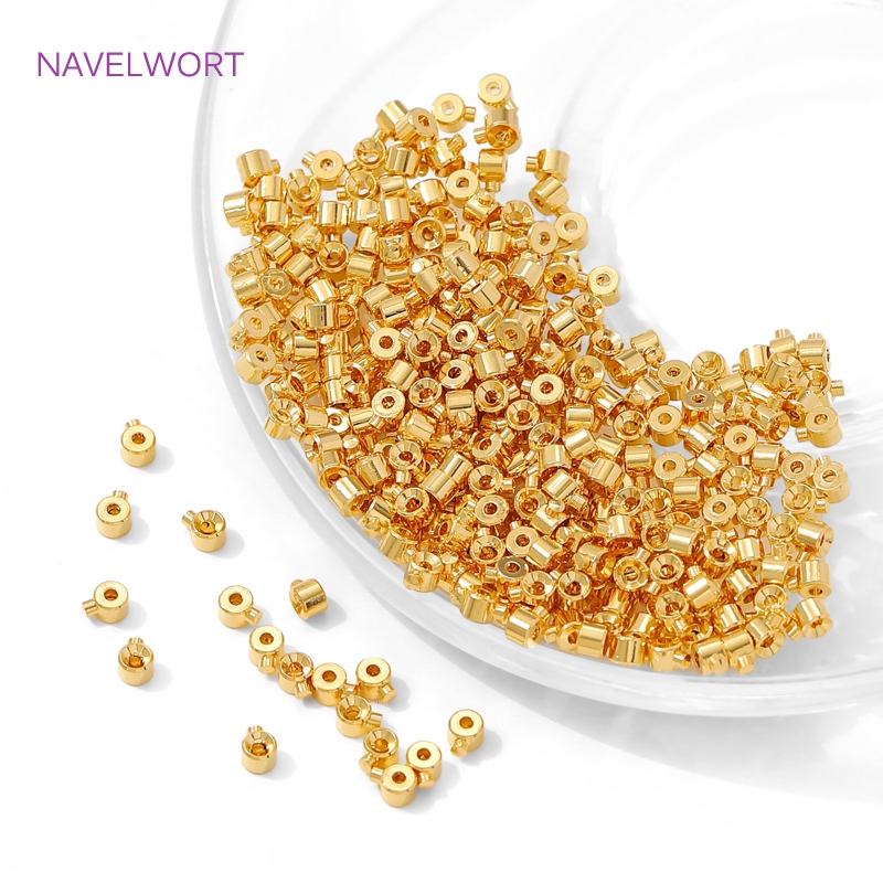 18K Gold Plated Round Crimp En - Jewelry Making Light 评论和价格