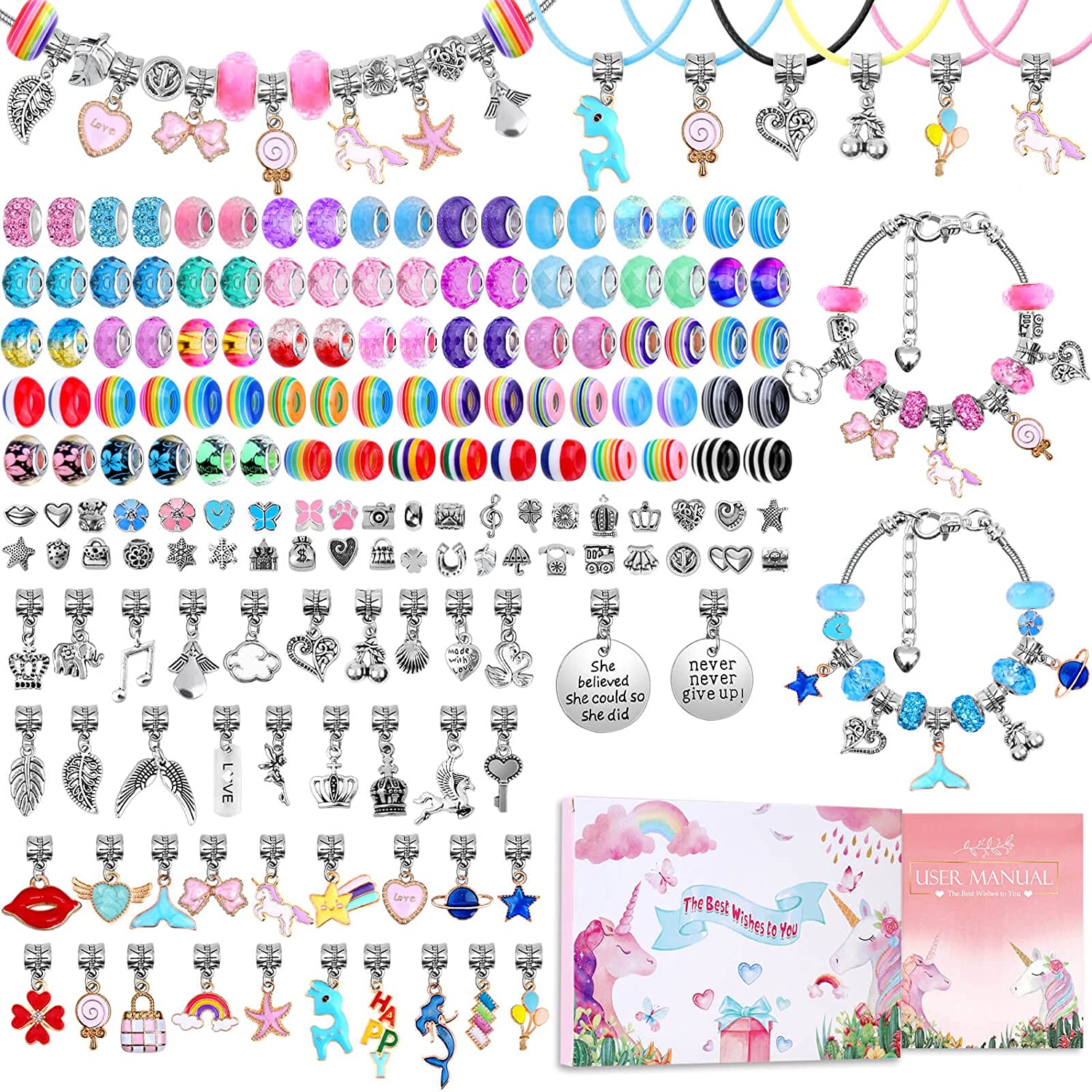 Charm Bracelet Making Kit DIY  - Jewelry Making For Teens 评论和价格