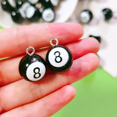10pcs Mini Billiards Black 8 R - Jewelry Making Game 评论和价格