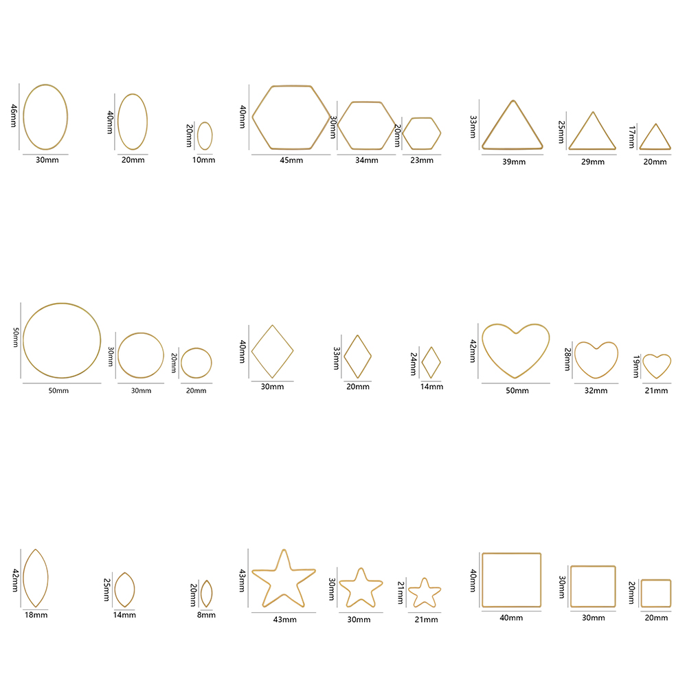 20Pcs Gold Silver Hollow Frame - Jewelry Making Gold 评论和价格