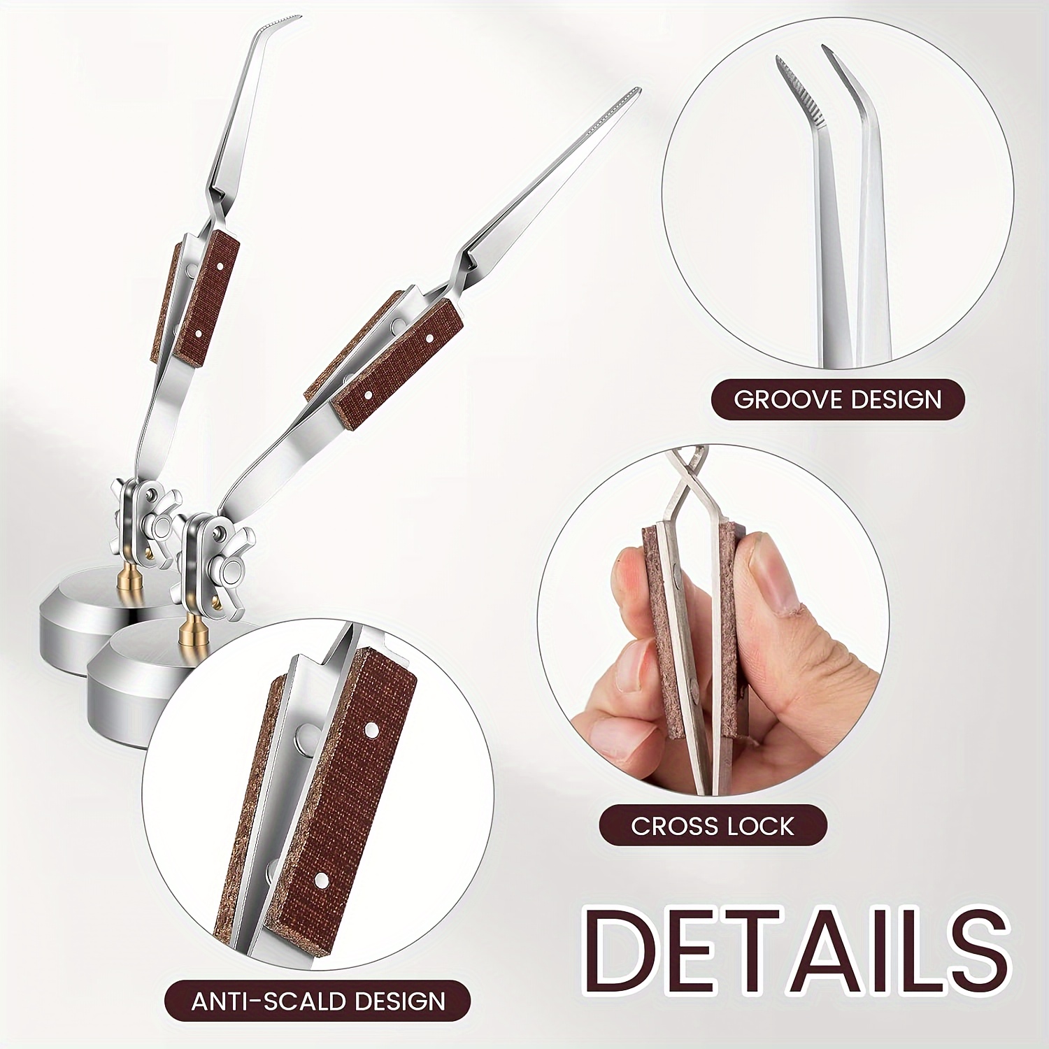 Cross Lock Soldering Tweezers  - Jewelry Making Needle Nose Pliers 评论和价格
